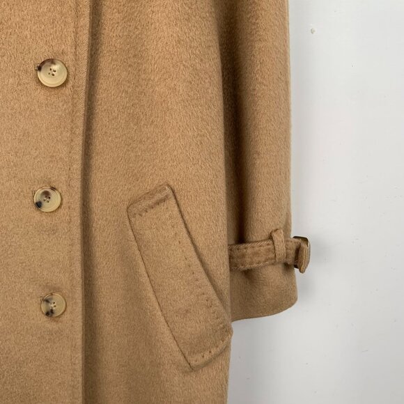 Maxmara Camel Double-Breasted Belted Coat Size 40 Medium Made In Italy 95% Camel - Picture 6 of 8